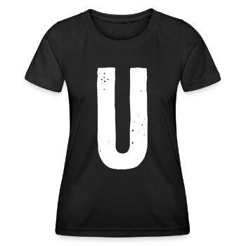 U-Buchstabe - Frauen Funktions-T-Shirt - Schwarz - Vorne - AI Model Female 172 light (172cm)