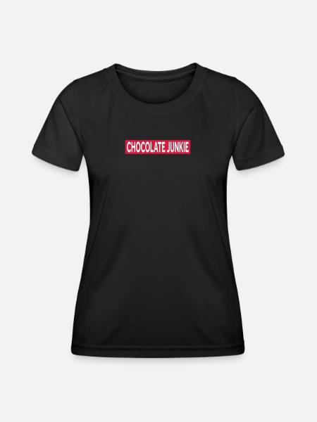 CHOCOLATE JUNKIE - Frauen Funktions-T-Shirt - Schwarz