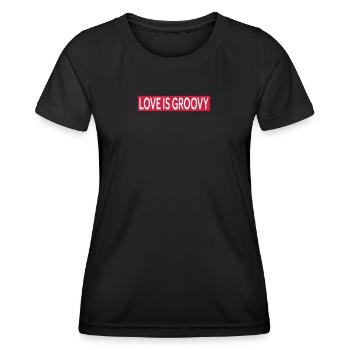 LOVE IS GROOVY - Women's Functional T-Shirt - black - Front - AI Model Female 172 light (172cm)