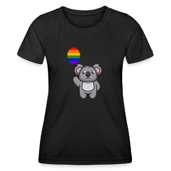 Rainbow Balloon Koala Australia Animal LGBT - Women's Functional T-Shirt - black - Front - AI Model Female 172 light (172cm)