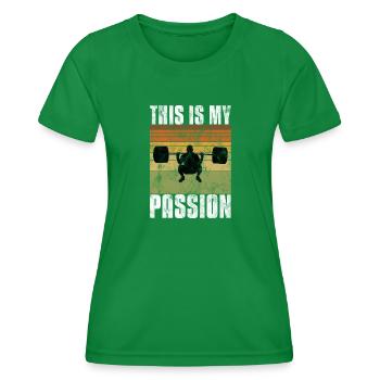 C’est ma passion Musculation Bodybuilder GYM - T-shirt sport Femme - vert - Devant - AI Model Female 172 dark (172cm)