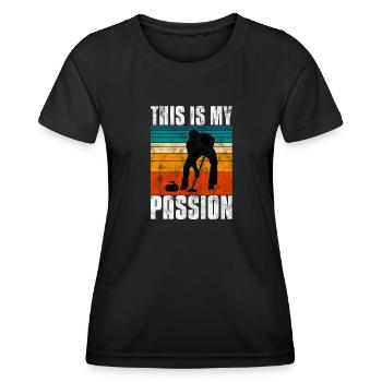 Le curling est ma passion Eisstockschießen - T-shirt sport Femme - noir - Devant - AI Model Female 172 light (172cm)