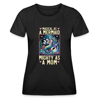 Fête des mères, amant de sirène meilleure maman - T-shirt sport Femme - noir - Devant - AI Model Female 172 light (172cm)
