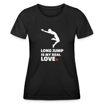 Ich Liebe Weitsprung - Frauen Funktions-T-Shirt - Schwarz - Vorne - AI Model Female 172 light (172cm)