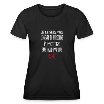 je ne suis pas le genre de personne - T-shirt sport Femme - noir - Devant - AI Model Female 172 light (172cm)