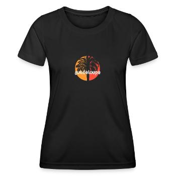 Guadeloupe Vacances Artistiques Souvenir Palmier - T-shirt sport Femme - noir - Devant - AI Model Female 172 light (172cm)