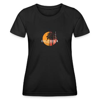 Pismo Beach Californie Palmier Cool Native - T-shirt sport Femme - noir - Devant - AI Model Female 172 light (172cm)