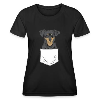 Chiweenie Chien - T-shirt sport Femme - noir - Devant - AI Model Female 172 light (172cm)