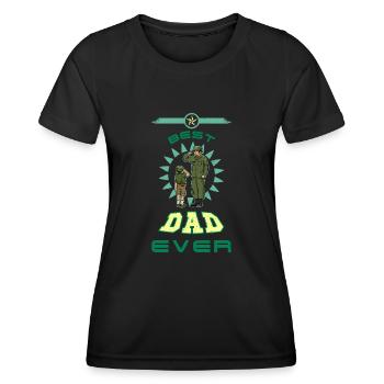 Meilleur papa de tous les temps Père Fête des pères Soldats militaires - T-shirt sport Femme - noir - Devant - AI Model Female 172 light (172cm)