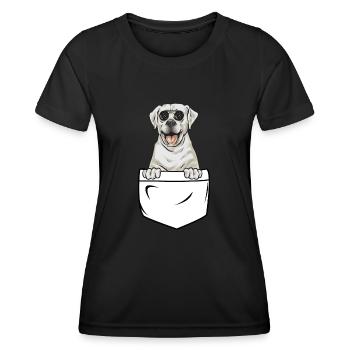 Labrador Retriever blanc Labrador Labrador blanc - T-shirt sport Femme - noir - Devant - AI Model Female 172 light (172cm)
