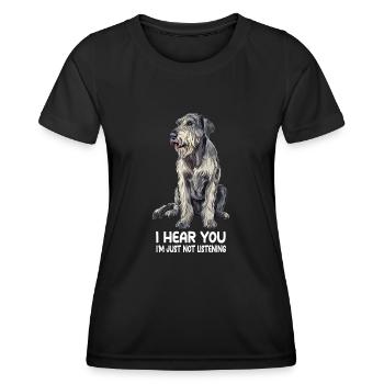 Irish Wolfhound - Frauen Funktions-T-Shirt - Schwarz - Vorne - AI Model Female 172 light (172cm)