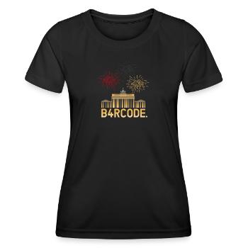B4RCODE. German Unity - Frauen Funktions-T-Shirt - Schwarz - Vorne - AI Model Female 172 light (172cm)
