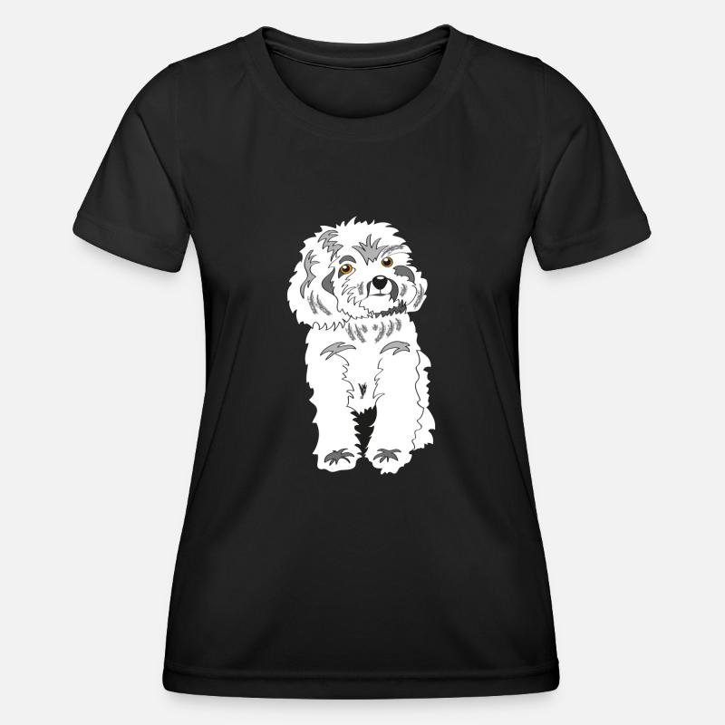 White poodle - Women's Functional T-Shirt - black