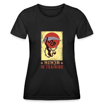 Ninja Ninjutsu Weapon Kusarigama Training Kenjutsu - Women's Functional T-Shirt - black - Front - AI Model Female 172 light (172cm)