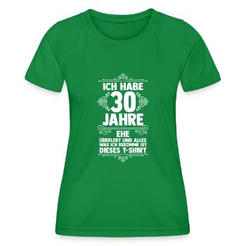 Ehe Perlenhochzeit 30 Jahre Verheiratet Hochzeitst - Frauen Funktions-T-Shirt - Kelly Green - Vorne - AI Model Female 172 dark (172cm)