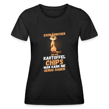 Erdmännchen - Frauen Funktions-T-Shirt - Schwarz - Vorne - AI Model Female 172 light (172cm)
