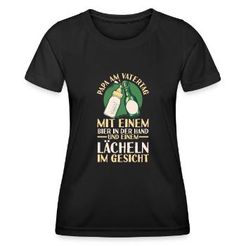 Dad Beer Father Father's Day - Women's Functional T-Shirt - black - Front - AI Model Female 172 light (172cm)