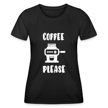 Kaffee bitte - Frauen Funktions-T-Shirt - Schwarz - Vorne - AI Model Female 172 light (172cm)