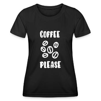 Kaffee bitte - Frauen Funktions-T-Shirt - Schwarz - Vorne - AI Model Female 172 light (172cm)