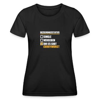 Oh! Es gibt Currywurst Ruhrpott Carpaccio Imbiss - Frauen Funktions-T-Shirt - Schwarz - Vorne - AI Model Female 172 light (172cm)