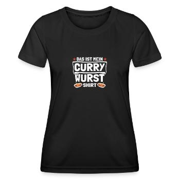 Das ist mein Currywurst Ruhrpott Carpaccio Imbiss - Frauen Funktions-T-Shirt - Schwarz - Vorne - AI Model Female 172 light (172cm)