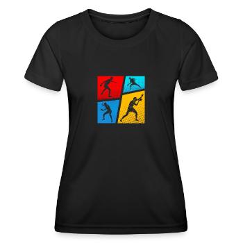 Tischtennisspieler Tischtennis - Frauen Funktions-T-Shirt - Schwarz - Vorne - AI Model Female 172 light (172cm)