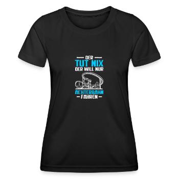 Der tut nix Rollercoaster Achterbahn Freak - Frauen Funktions-T-Shirt - Schwarz - Vorne - AI Model Female 172 light (172cm)