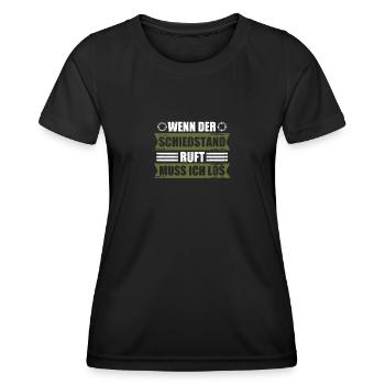 Schießstand ruft Sportschießen Sportschütze - Frauen Funktions-T-Shirt - Schwarz - Vorne - AI Model Female 172 light (172cm)