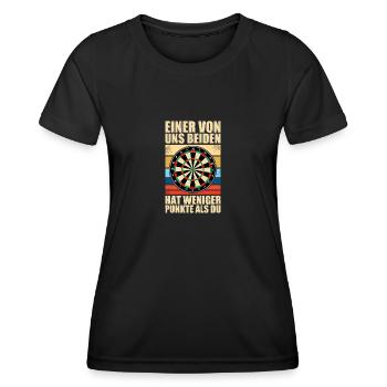 Einer von uns beiden Dartspieler Darts Dart - Frauen Funktions-T-Shirt - Schwarz - Vorne - AI Model Female 172 light (172cm)