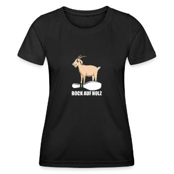 Bock auf Holz Kegeln Kegel Kegler Sportkegler - Frauen Funktions-T-Shirt - Schwarz - Vorne - AI Model Female 172 light (172cm)