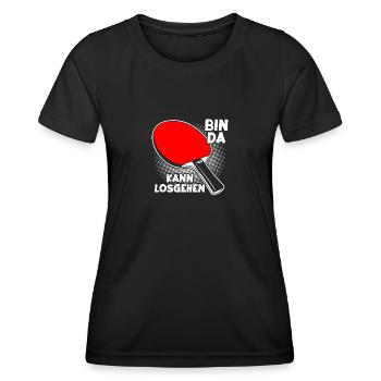 Kann losgehen Tischtennis Tischtennisspieler - Frauen Funktions-T-Shirt - Schwarz - Vorne - AI Model Female 172 light (172cm)
