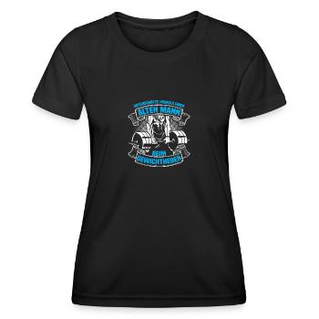 Unterschätze niemals Bodybuilding Bodybuilder Gym - Frauen Funktions-T-Shirt - Schwarz - Vorne - AI Model Female 172 light (172cm)