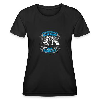 Deadlift Bodybuilding Bodybuilder Gym Kraftsport - Frauen Funktions-T-Shirt - Schwarz - Vorne - AI Model Female 172 light (172cm)