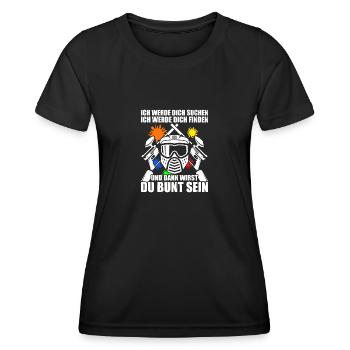Bunt sein Gotcha Paintballspieler Paintball - Frauen Funktions-T-Shirt - Schwarz - Vorne - AI Model Female 172 light (172cm)