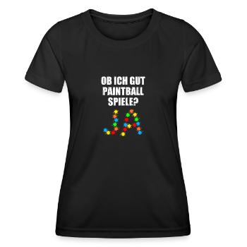 Gotcha Paintballspieler Paintball spielen - Frauen Funktions-T-Shirt - Schwarz - Vorne - AI Model Female 172 light (172cm)