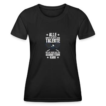 Keine Talente Federball Badminton Badmintonspieler - Frauen Funktions-T-Shirt - Schwarz - Vorne - AI Model Female 172 light (172cm)