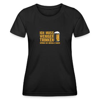 Weniger trinken Biertrinker Bierliebhaber Bier - Frauen Funktions-T-Shirt - Schwarz - Vorne - AI Model Female 172 light (172cm)
