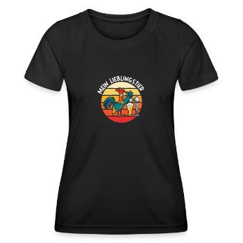 Mein Lieblingstier Biertrinker Bierliebhaber Bier - Frauen Funktions-T-Shirt - Schwarz - Vorne - AI Model Female 172 light (172cm)