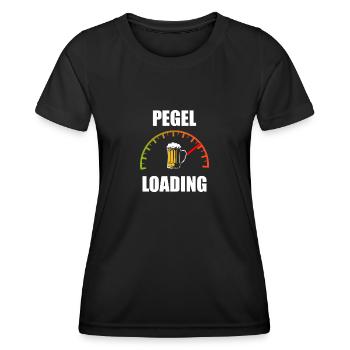 Pegel loading Biertrinker Bierliebhaber Bier Sauf - Frauen Funktions-T-Shirt - Schwarz - Vorne - AI Model Female 172 light (172cm)