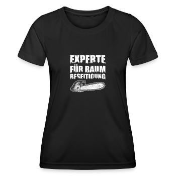 Experte Holz Holzfäller Waldarbeiter Forstwirt - Frauen Funktions-T-Shirt - Schwarz - Vorne - AI Model Female 172 light (172cm)