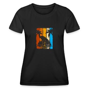 Wingsurfer Wing Surf Wing Foil - T-shirt sport Femme - noir - Devant - AI Model Female 172 light (172cm)