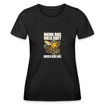 Wenn das Volk ruft Bienen Imker Imkerei - Frauen Funktions-T-Shirt - Schwarz - Vorne - AI Model Female 172 light (172cm)