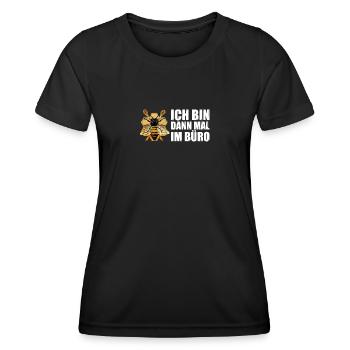 Ich bin dann mal im Büro Bienen Imker Imkerei - Frauen Funktions-T-Shirt - Schwarz - Vorne - AI Model Female 172 light (172cm)