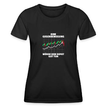 Gegenbewegung Aktienmarkt Börse Trader - Frauen Funktions-T-Shirt - Schwarz - Vorne - AI Model Female 172 light (172cm)