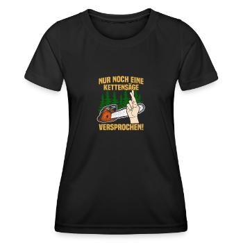 Kettensäge Holz Holzfäller Waldarbeiter Forstwirt - Frauen Funktions-T-Shirt - Schwarz - Vorne - AI Model Female 172 light (172cm)