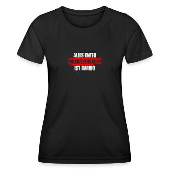 Cardio Bodybuilding Bodybuilder Gym Kraftsport - Frauen Funktions-T-Shirt - Schwarz - Vorne - AI Model Female 172 light (172cm)