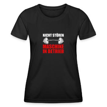 Machine Bodybuilding Bodybuilder Gym Weight Training - Women's Functional T-Shirt - black - Front - AI Model Female 172 light (172cm)