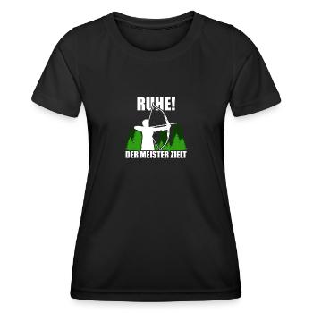 Der Meister Pfeil Bogen Bogenschießen Bogenschütze - Frauen Funktions-T-Shirt - Schwarz - Vorne - AI Model Female 172 light (172cm)