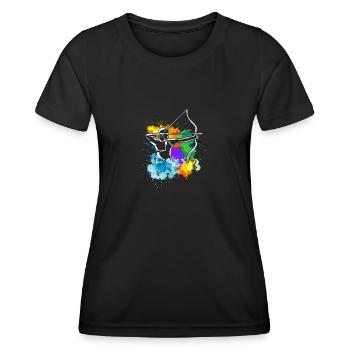 Pfeil und Bogen Bogenschießen Bogenschütze - Frauen Funktions-T-Shirt - Schwarz - Vorne - AI Model Female 172 light (172cm)