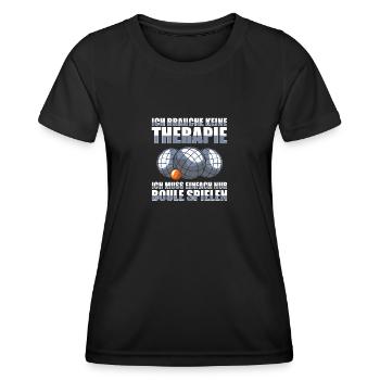 Therapy Petanque Boule Boule player - Women's Functional T-Shirt - black - Front - AI Model Female 172 light (172cm)